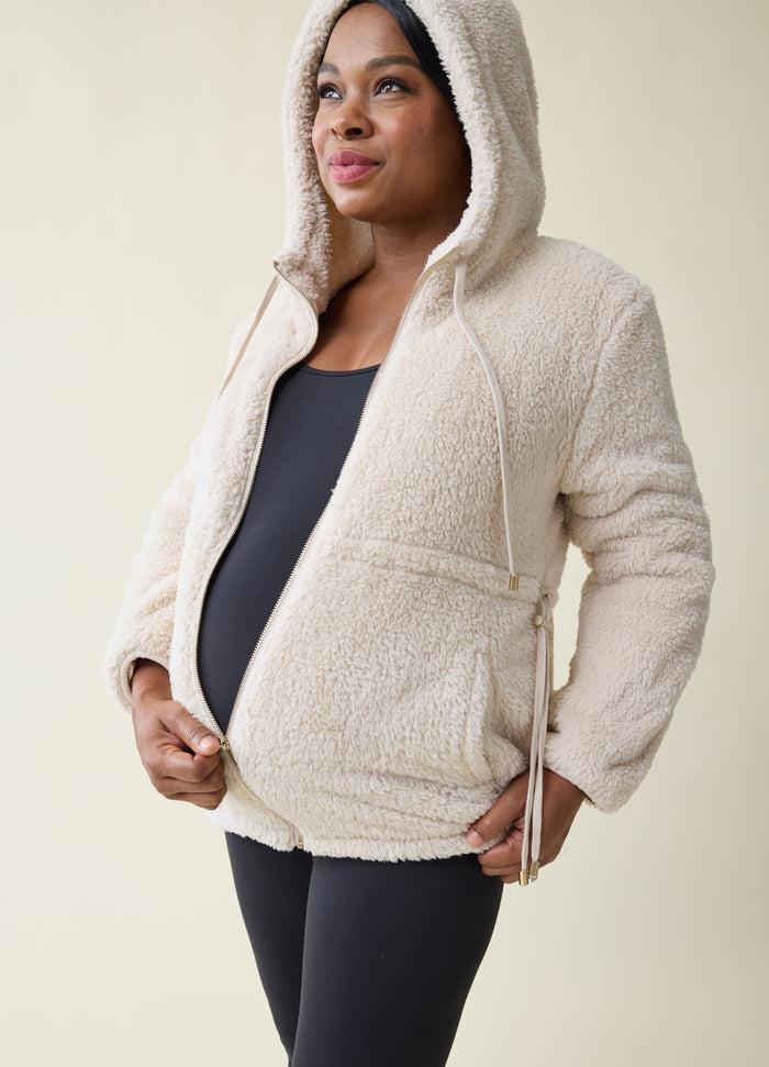 Ingrid & Isabel The Flexible Maternity Teddy Jacket Oatmeal