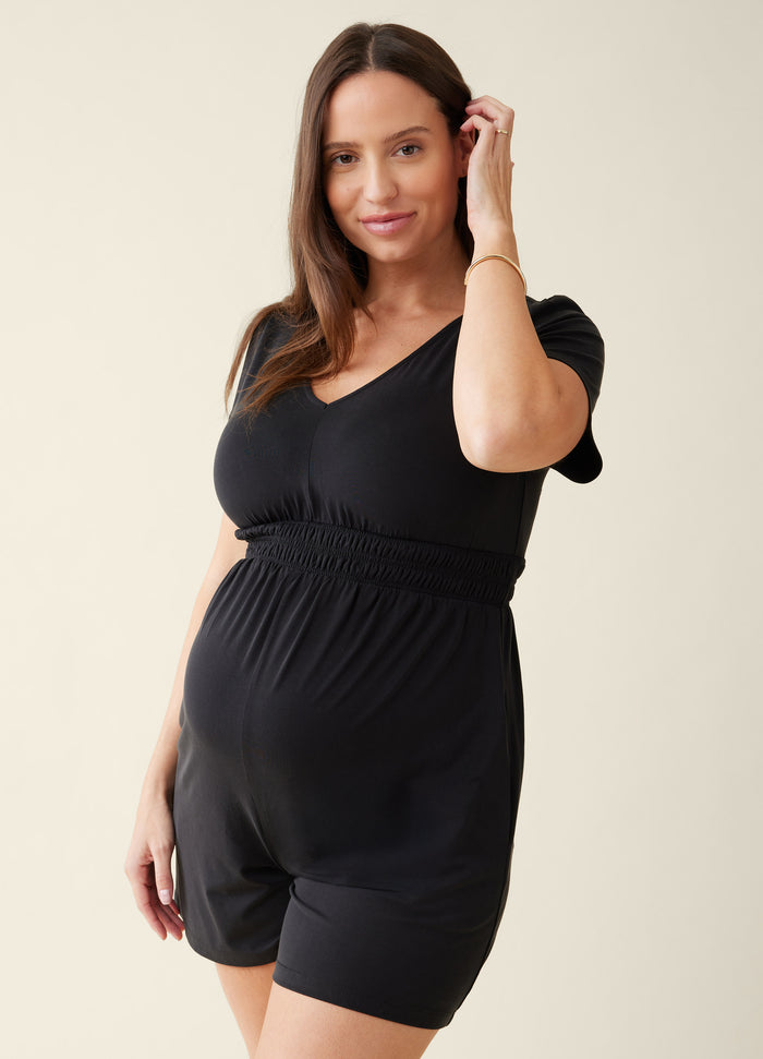Ingrid & Isabel The Knit Maternity Romper Jumpsuit Black