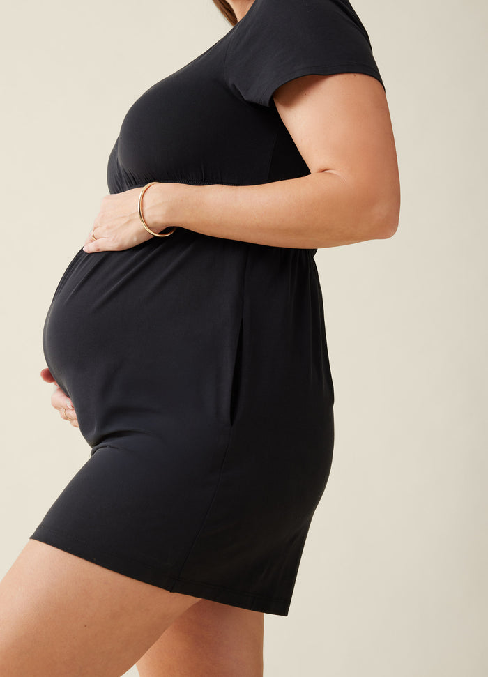 Ingrid & Isabel The Knit Maternity Romper Jumpsuit Black