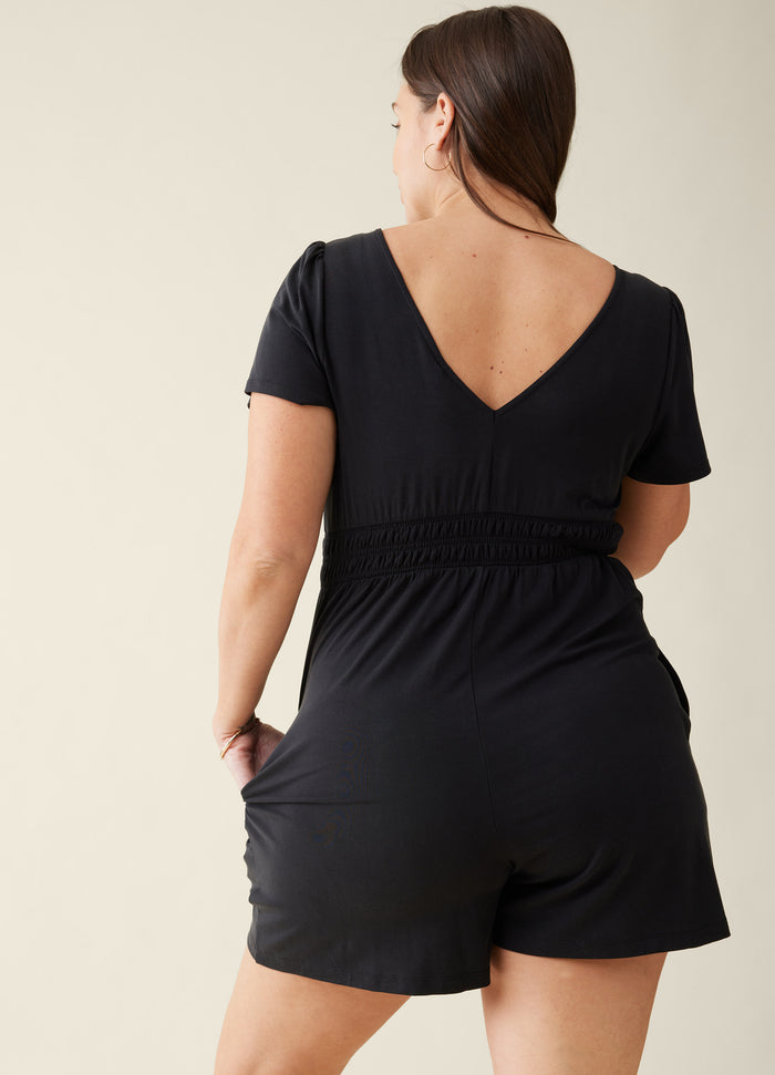 Ingrid & Isabel The Knit Maternity Romper Jumpsuit Black