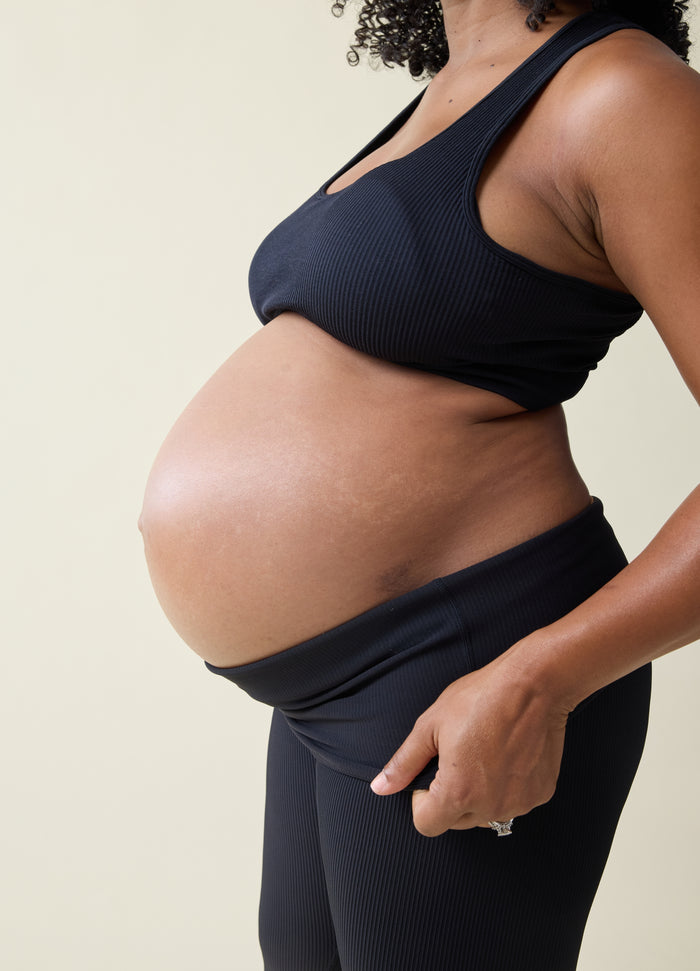 Ingrid & Isabel The Luxe Rib Maternity + Postpartum Legging Black