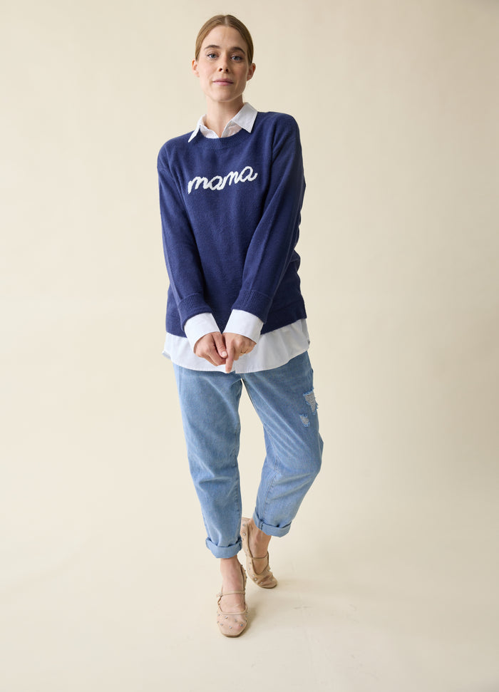 Ingrid & Isabel The Mama Maternity + Postpartum Sweater Navy Dark Navy