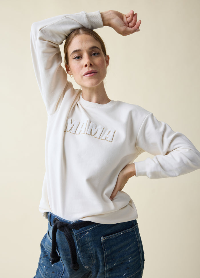 Ingrid & Isabel The Mama Maternity + Postpartum Sweatshirt Cream Cream