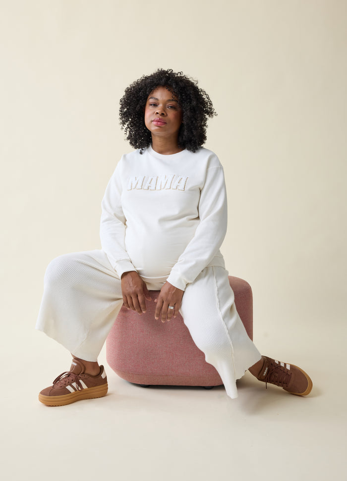 ingrid & isabel The Mama Maternity + Postpartum Sweatshirt Cream Cream