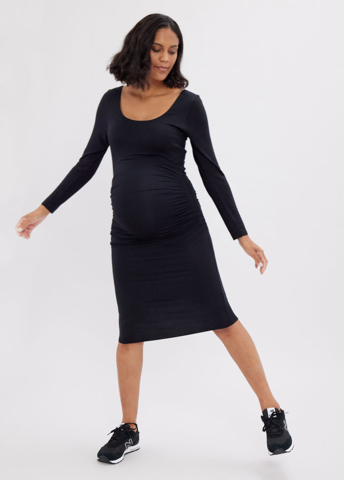 Ingrid & Isabel The Masterpiece Long Sleeve Maternity Dress Fig