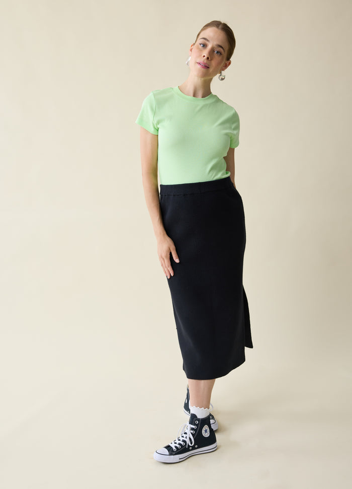 Ingrid & Isabel The Mix + Mingle Black Maternity Sweater Midi Skirt Black