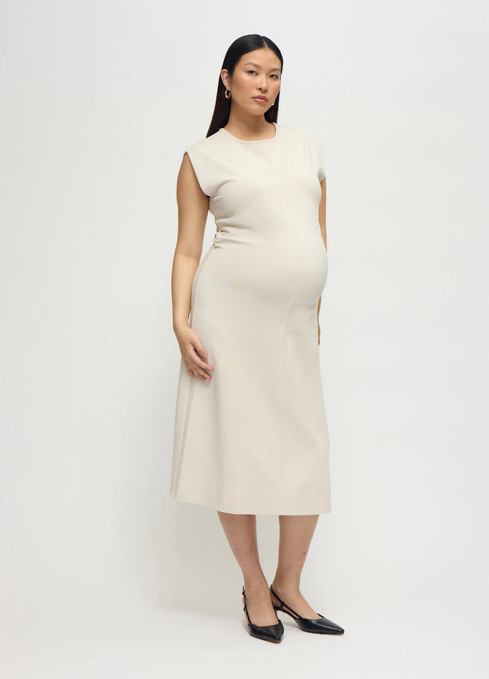 Ingrid & Isabel The Modern Muse Maternity Midi Dress Stone