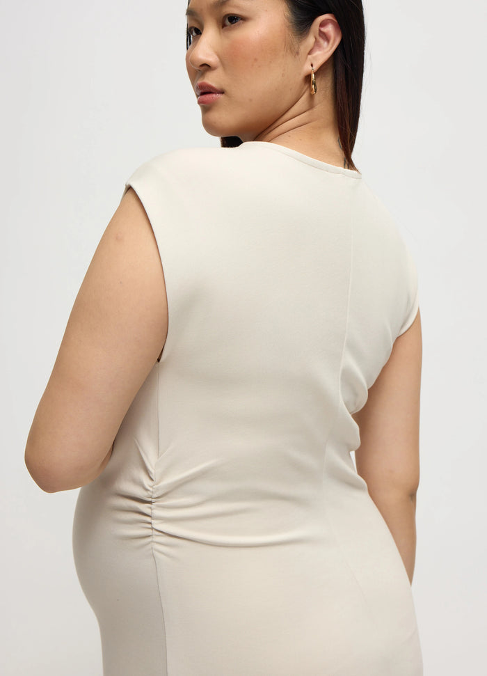 Ingrid & Isabel The Modern Muse Maternity Midi Dress Stone