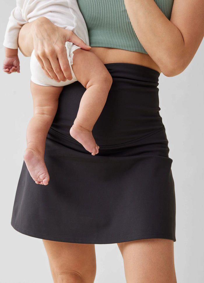 ingrid & isabel The New Mama Black Postpartum Support Skort Black
