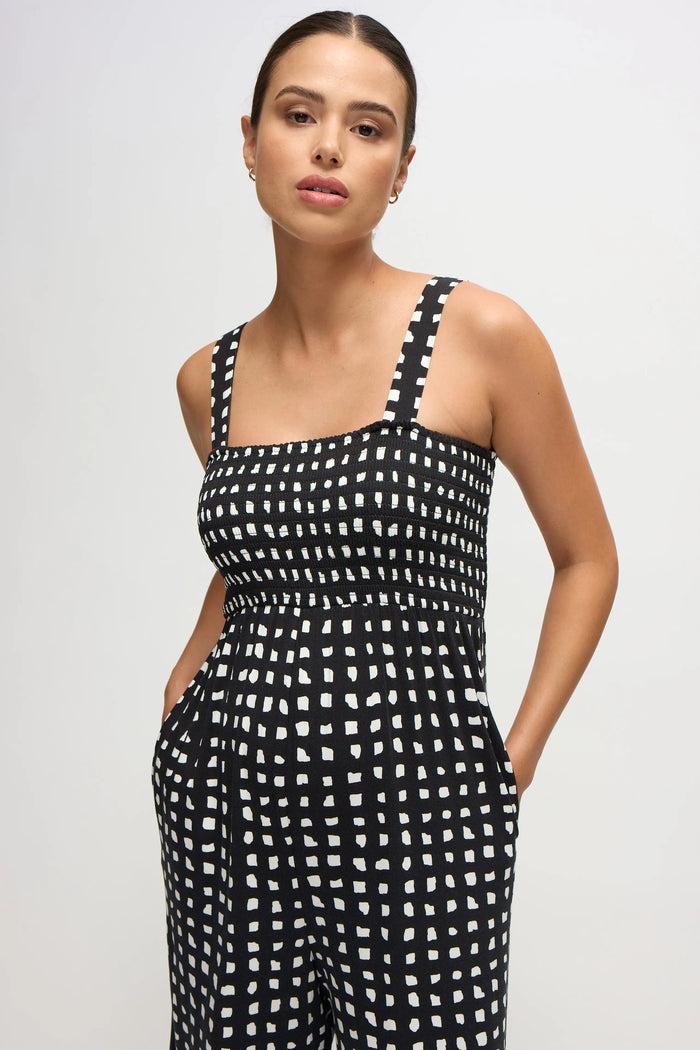 ingrid & isabel The One-And-Done Black Maternity Jumpsuit Black Abstract Check