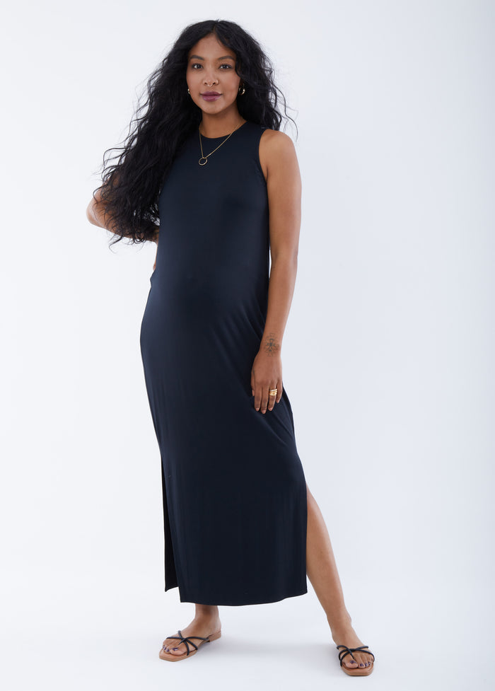 ingrid & isabel The One Black Maternity Midi Dress Black