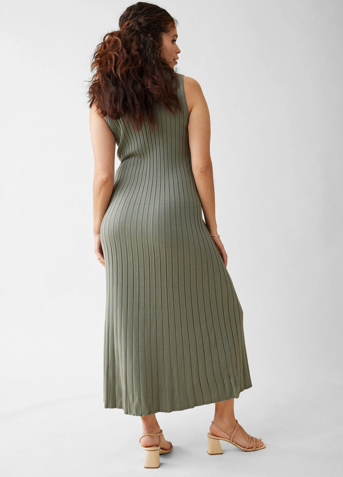 Ingrid & Isabel The Paris Maternity Ribbed Sweater Midi Dress Agave