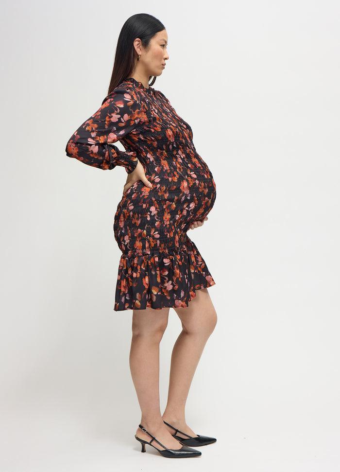 Ingrid & Isabel The RSVP Smocked Mini Maternity Dress Black