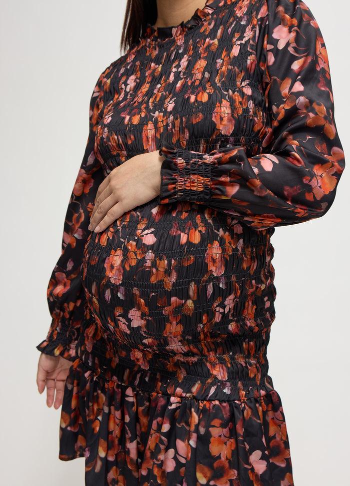 Ingrid & Isabel The RSVP Smocked Mini Maternity Dress Black