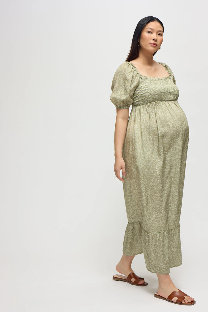 Ingrid & Isabel The Shower Maternity Maxi Dress Olive