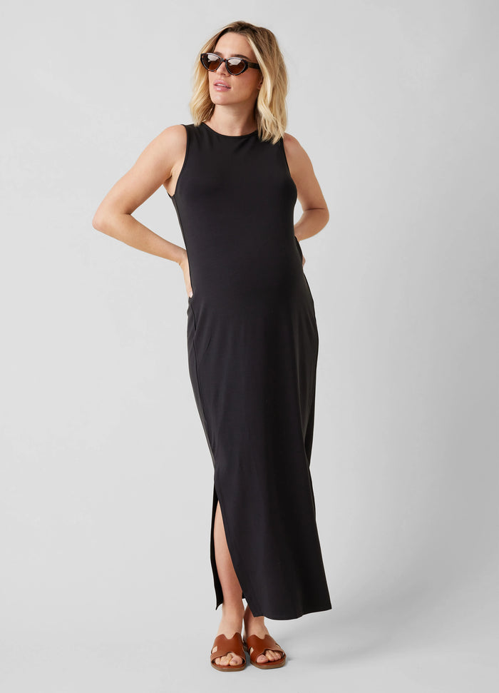 ingrid & isabel The Sidekick Black Maternity Dress Black