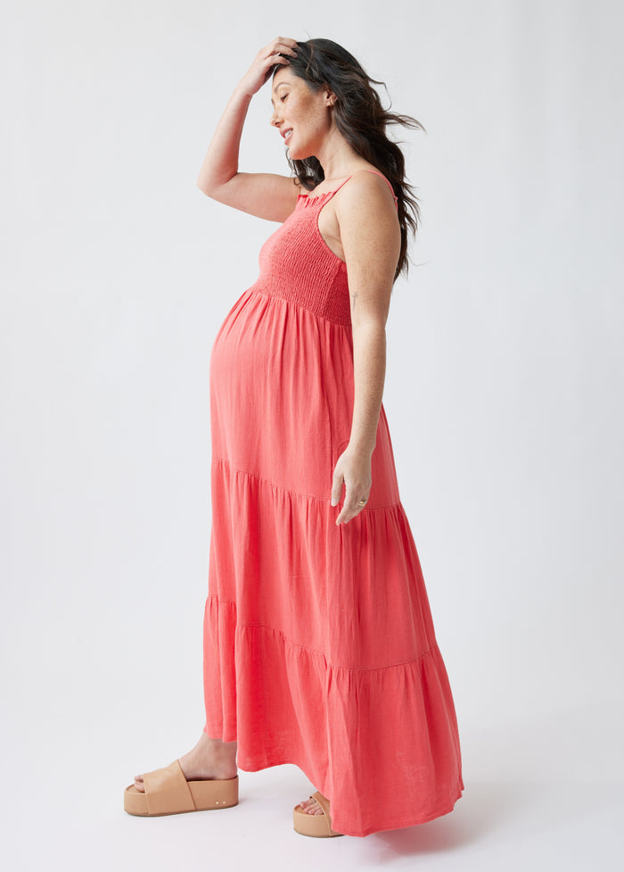 Ingrid & Isabel The Smocked Maternity Maxi Dress Rose