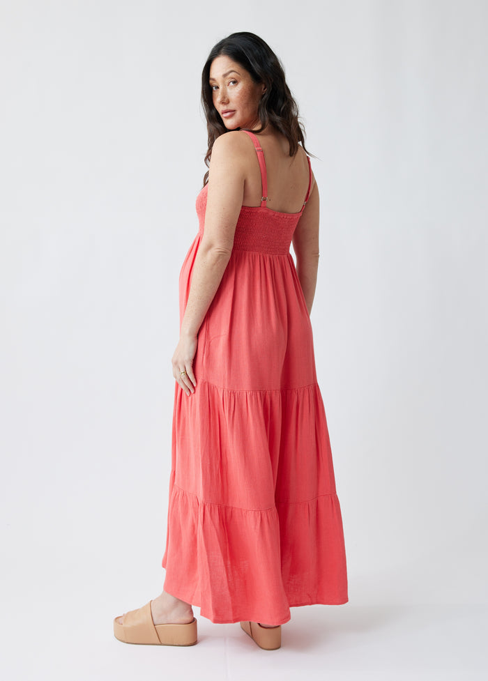 Ingrid & Isabel The Smocked Maternity Maxi Dress Rose