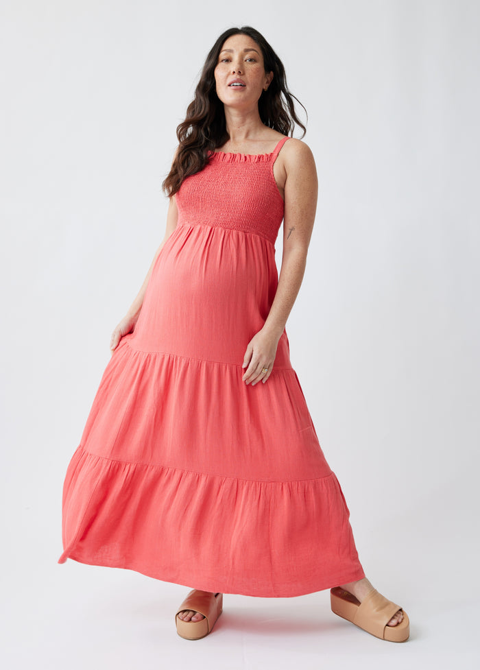ingrid & isabel The Smocked Maternity Maxi Dress Rose
