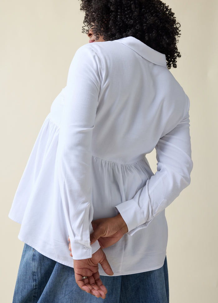 Ingrid & Isabel The Soft Touch Button Down Maternity + Nursing Top White