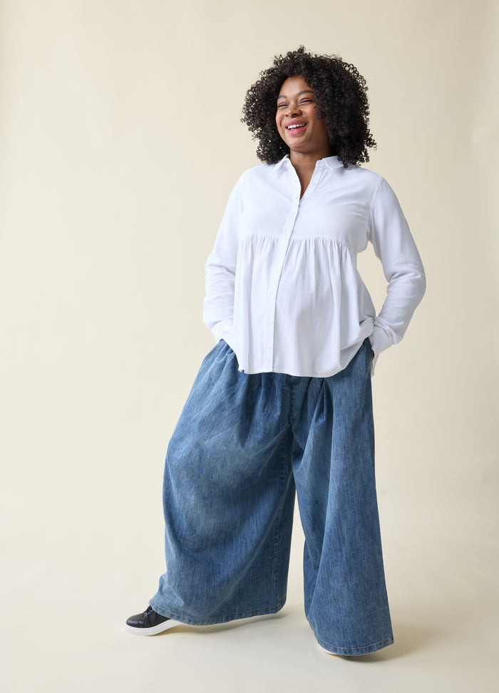 ingrid & isabel The Soft Touch Button Down Maternity + Nursing Top White