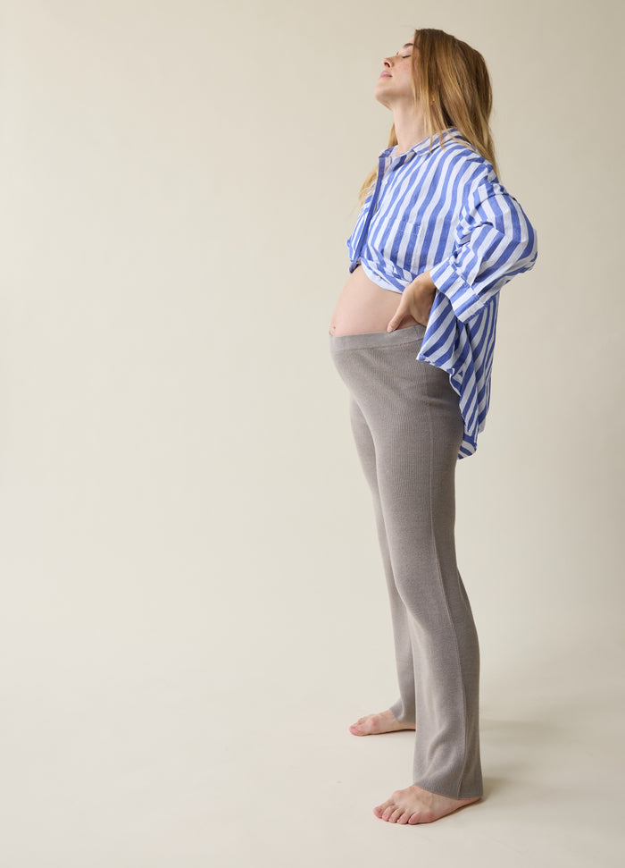 Ingrid & Isabel The Stay Cozy Maternity + Postpartum Sweater Pant Taupe Taupe