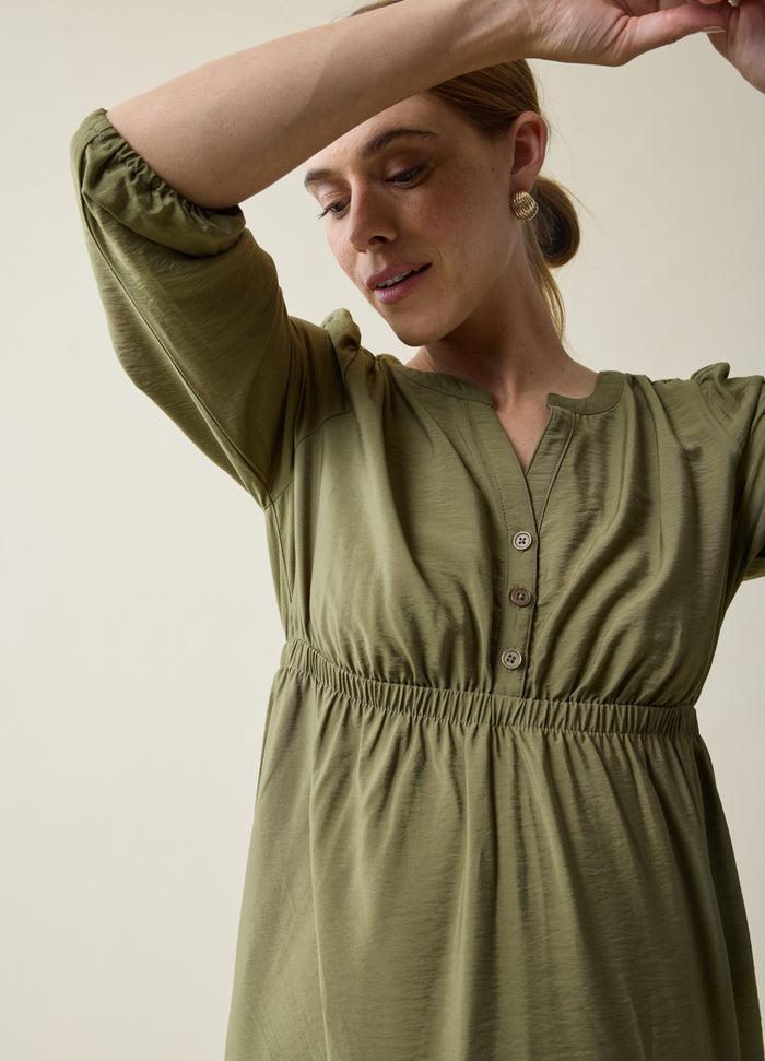 Ingrid & Isabel The Sweet Escape Maternity Midi Dress Olive