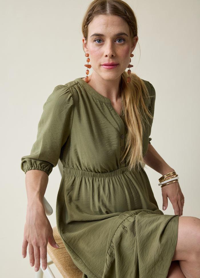 Ingrid & Isabel The Sweet Escape Maternity Midi Dress Olive