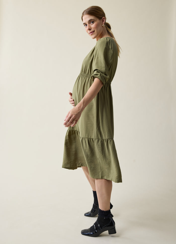 ingrid & isabel The Sweet Escape Maternity Midi Dress Olive