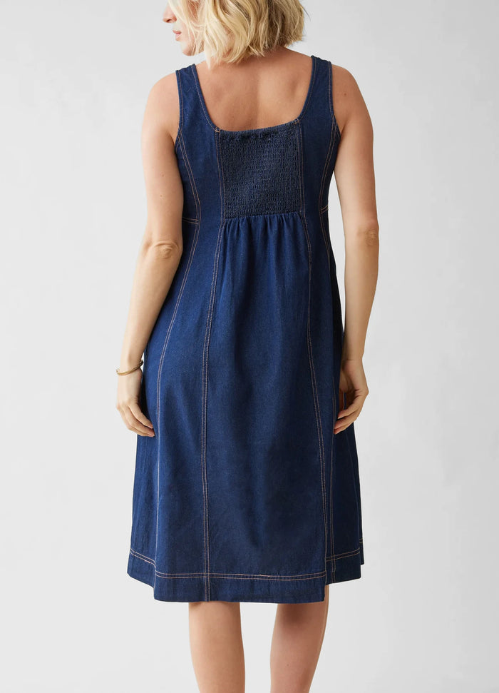 Ingrid & Isabel The Thursday Denim Maternity Midi Dress Indigo