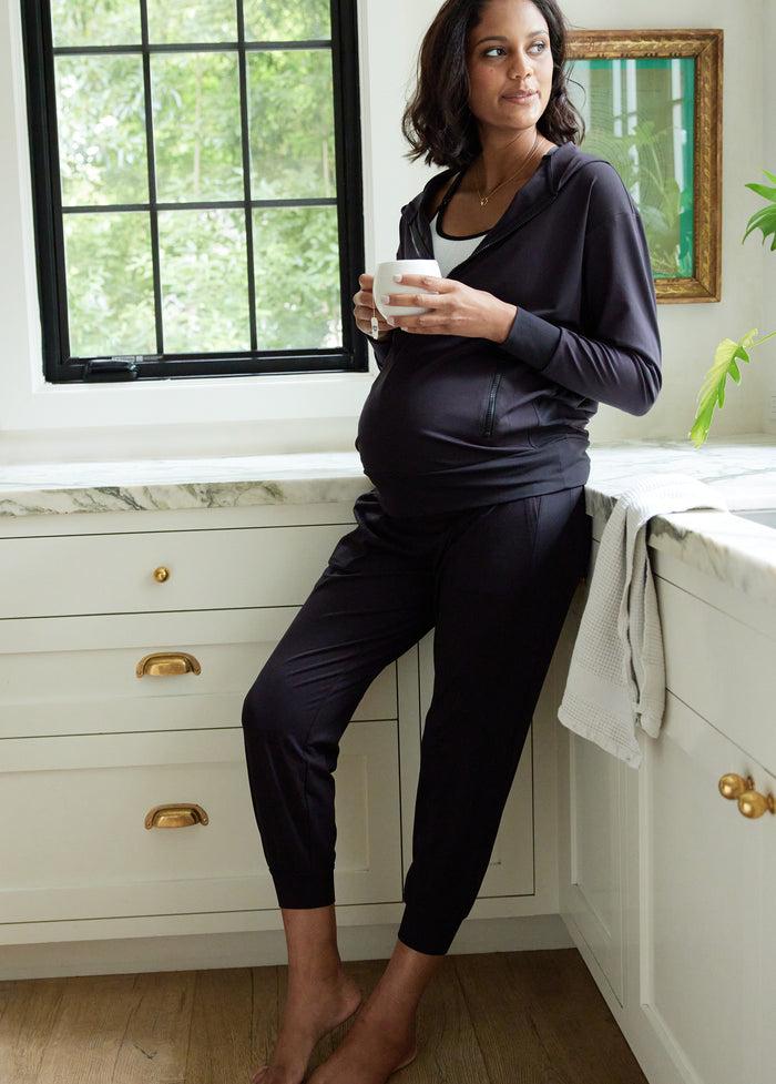 Ingrid & Isabel The Ultimate Fold Down Maternity Black Jogger
