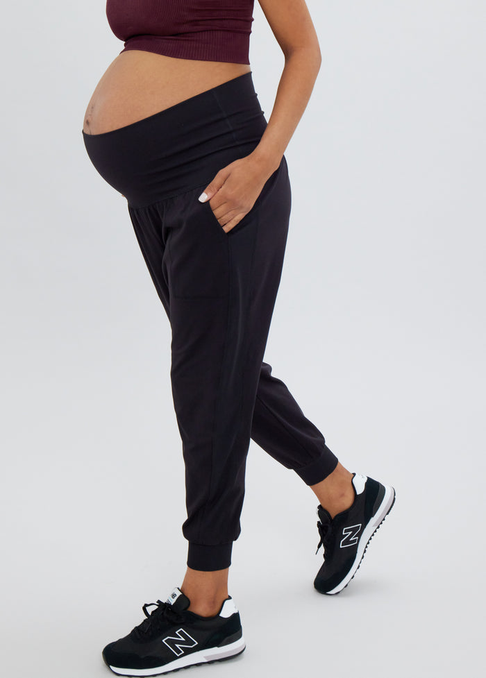 ingrid & isabel The Ultimate Fold Down Maternity Black Jogger