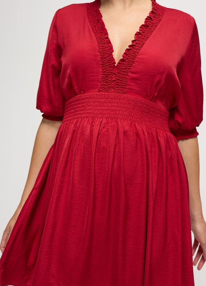 ingrid & Isabel The V-Neck Vibe Mini Maternity Dress Red