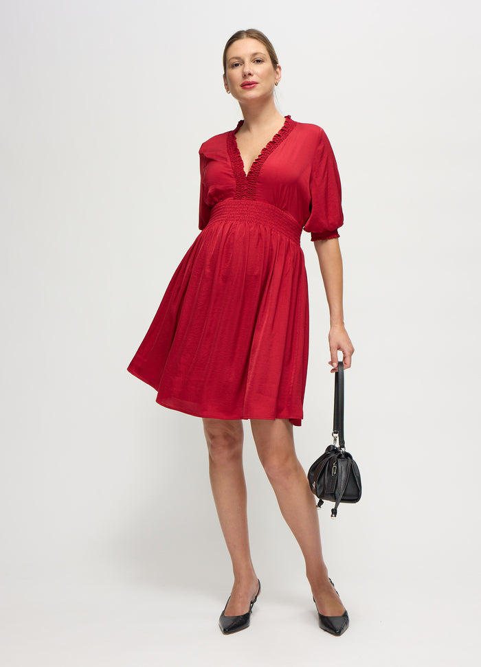 ingrid & Isabel The V-Neck Vibe Mini Maternity Dress Red