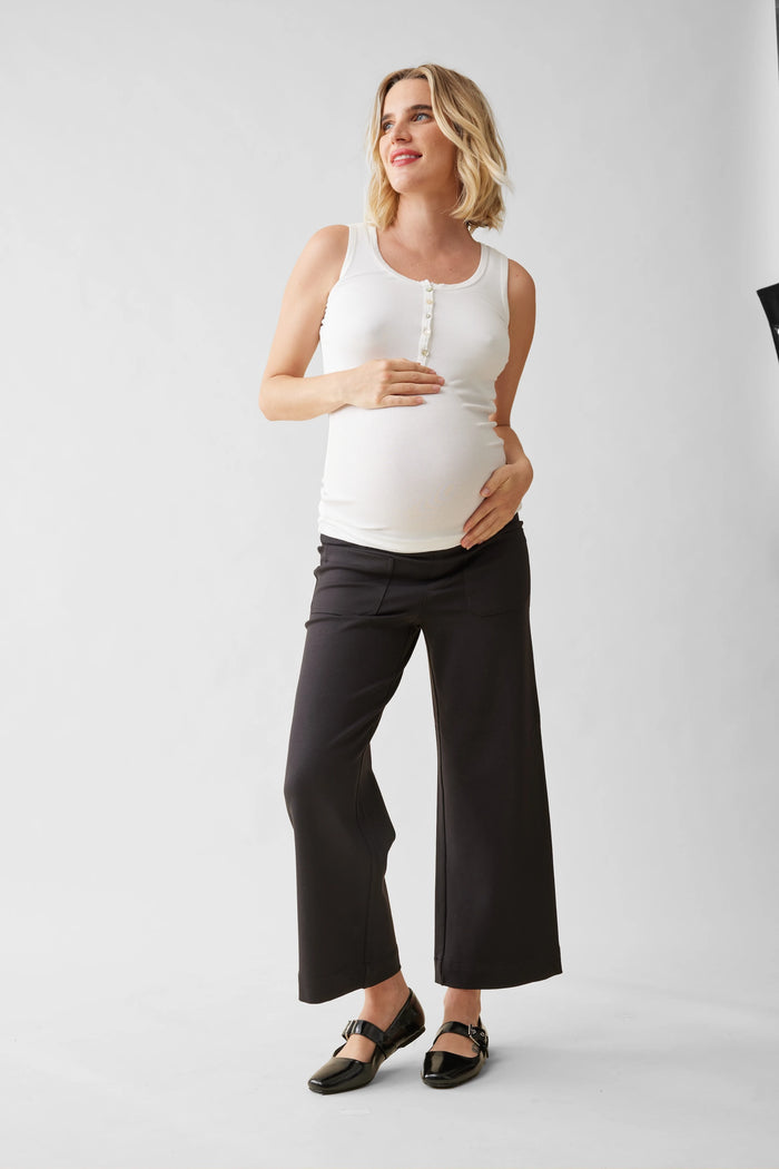 Ingrid & Isabel The Wide Leg Perfect Maternity Pants Black Onyx