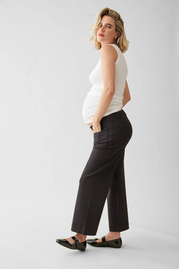 Ingrid & Isabel The Wide Leg Perfect Maternity Pants Black Onyx