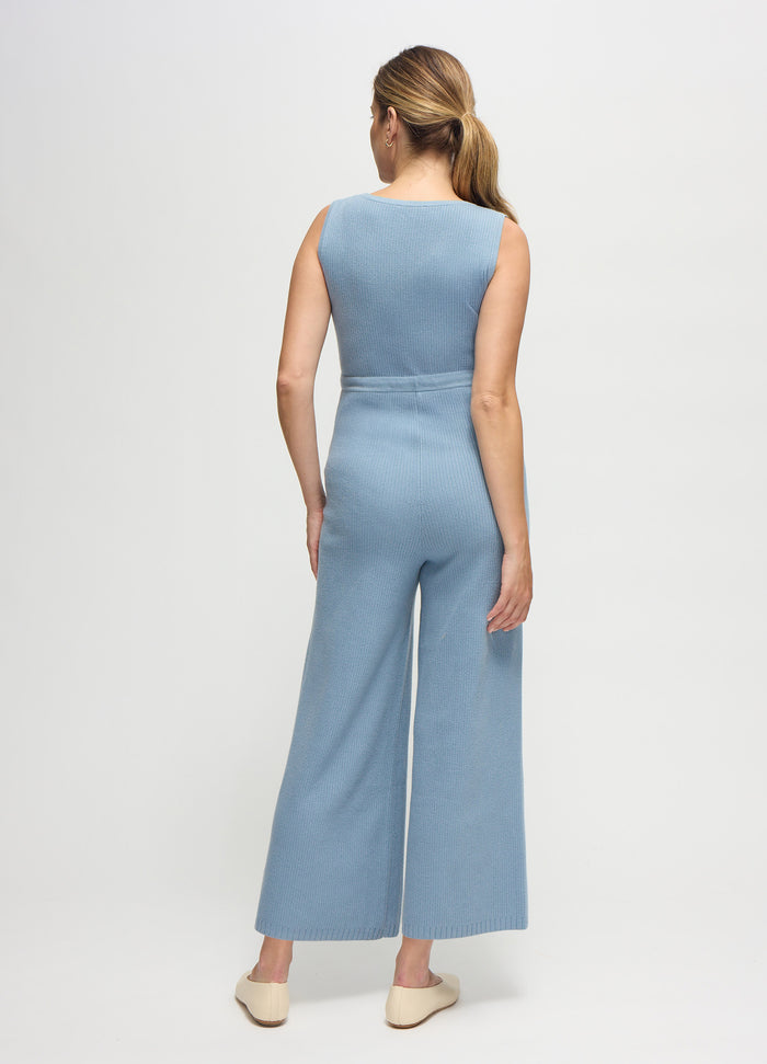 Ingrid & Isabel The Wide Leg Sweater Maternity And Nursing Jumpsuit Blue Gray