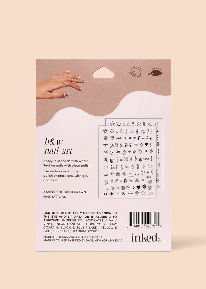 Inked By Dani B&W Nail Art