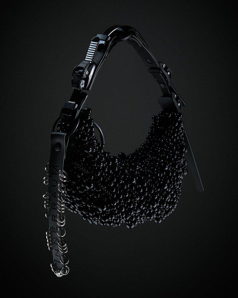 Innerraum Berlin INNERRAUM X JUNYA WATANABE – HALF MOON BAG With PEARLS BLACK SHINE + BLACK