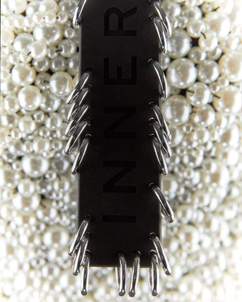 Innerraum Berlin INNERRAUM X JUNYA WATANABE – HALF MOON BAG With PEARLS PEARL WHITE + BLACK