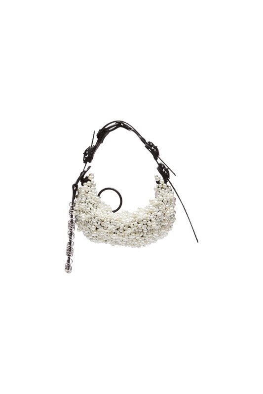 innerraum berlin INNERRAUM x JUNYA WATANABE – HALF MOON BAG with PEARLS PEARL WHITE + BLACK