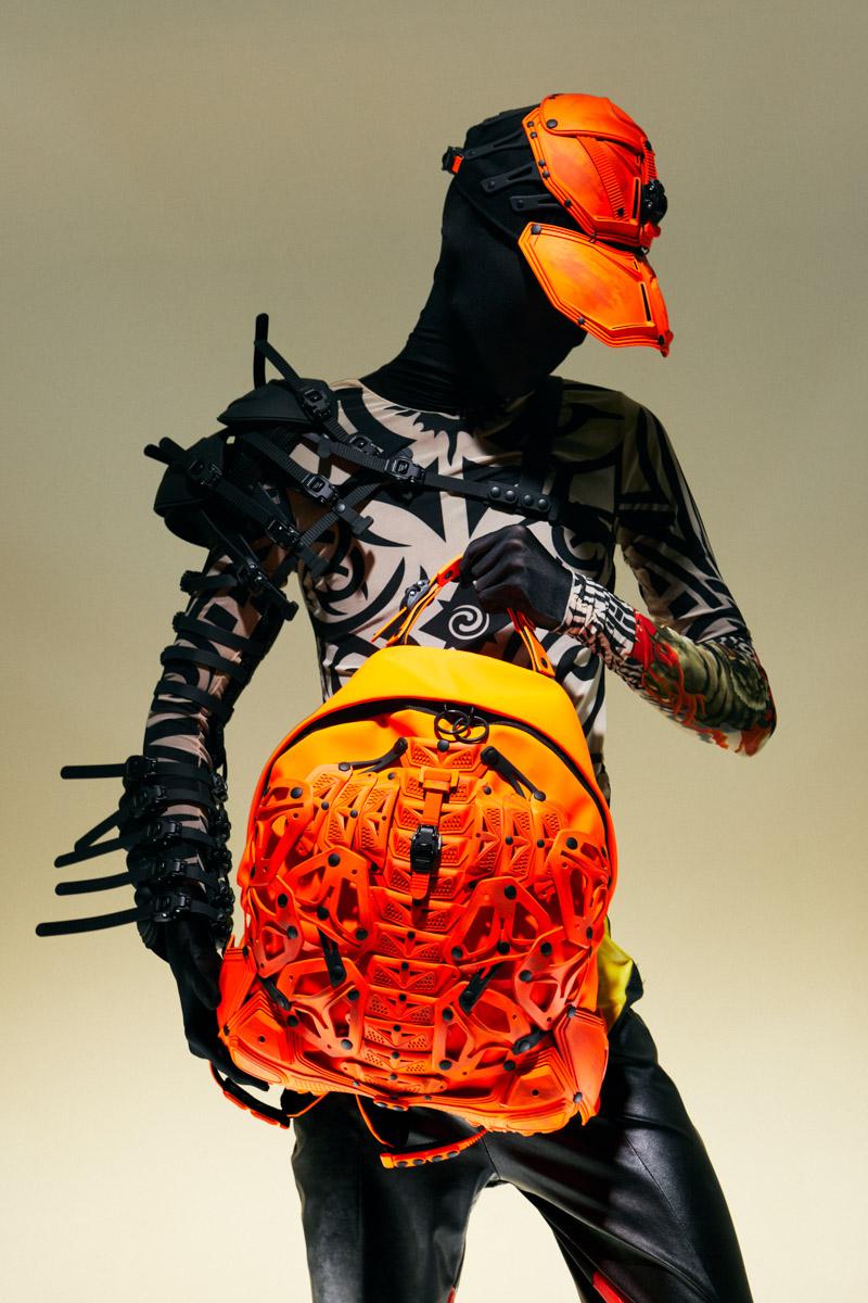 Innerraum Berlin OBJECT BP1 BACKPACK DISTRESSED NEON ORANGE + BLACK MATT