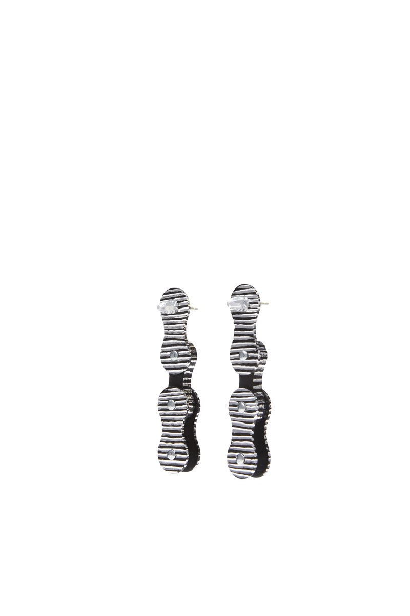 innerraum berlin OBJECT E10 BIKE CHAIN EARRING BLACK MATT + SILVER + SILVER