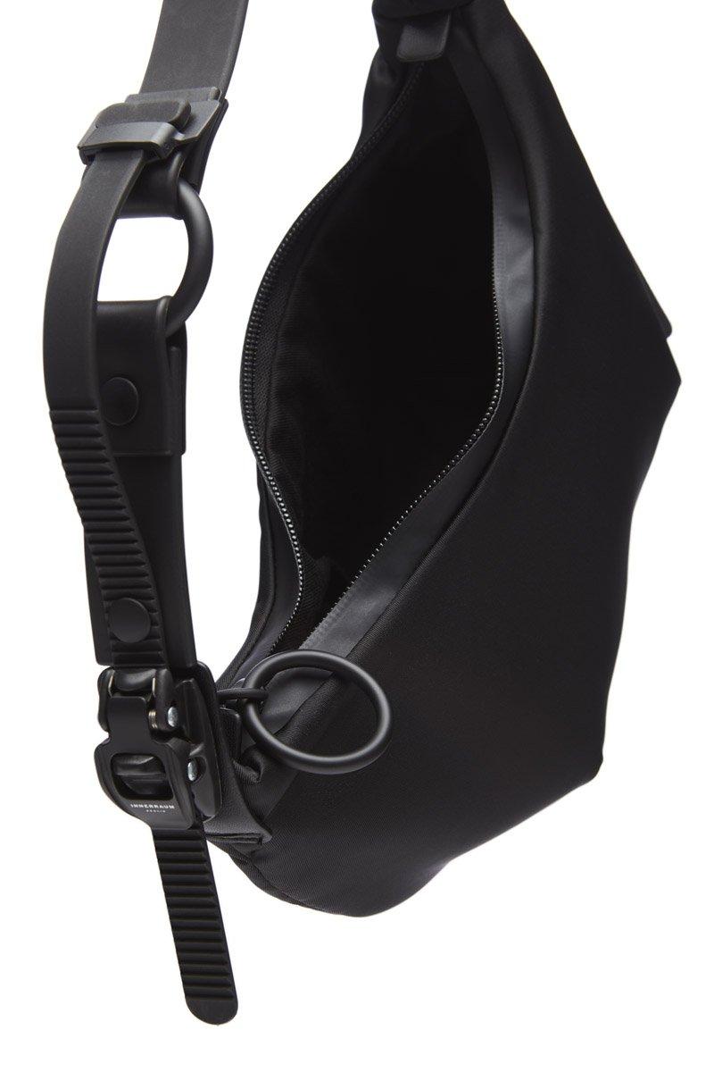 Innerraum Berlin OBJECT HM0 MICRO HALF MOON BAG BLACK - PUFFY BOMBER NYLON + BLACK MATT