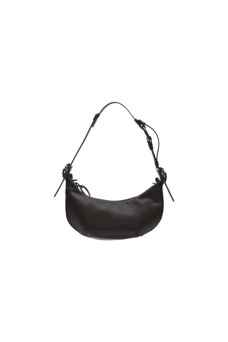 innerraum berlin OBJECT HM0 MICRO HALF MOON BAG BLACK - PUFFY BOMBER NYLON + BLACK MATT