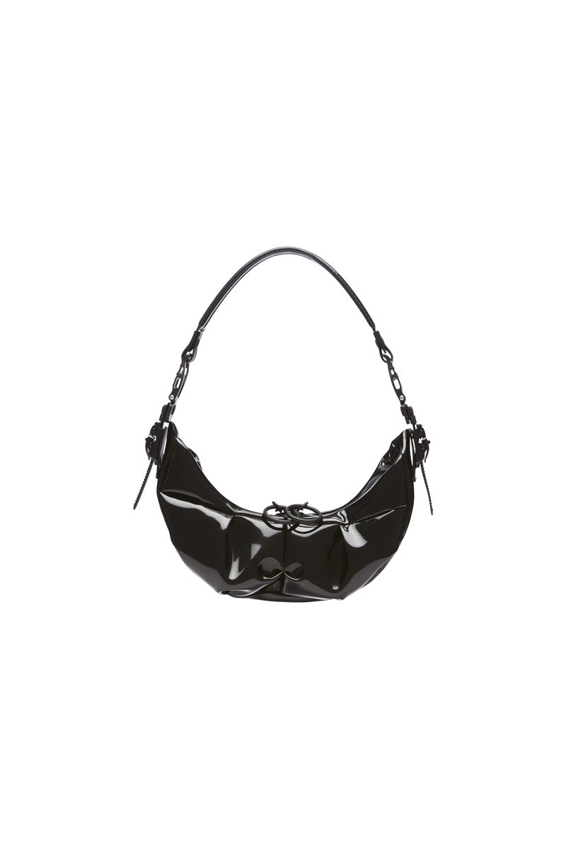 Innerraum Berlin OBJECT HM0 MICRO HALF MOON BAG BLACK SHINY 3D VINYL + BLACK MATT