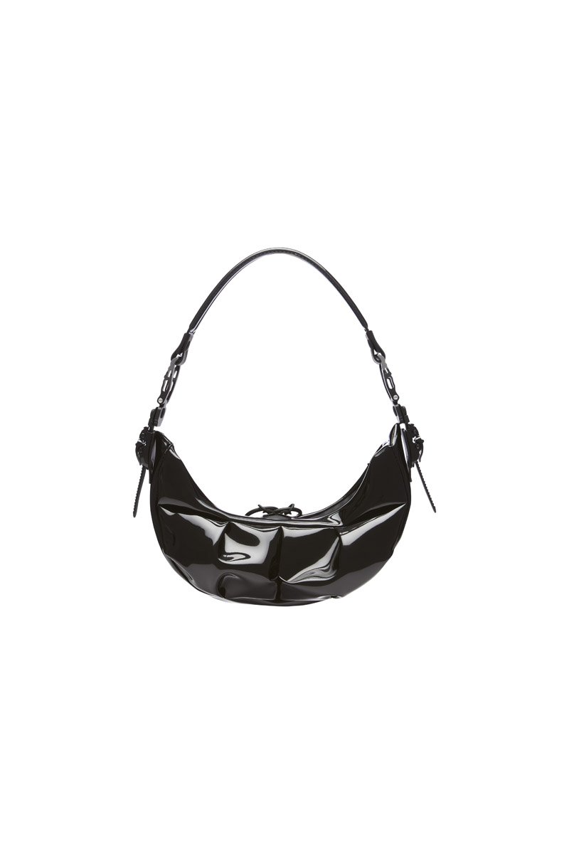 innerraum berlin OBJECT HM0 MICRO HALF MOON BAG BLACK SHINY 3D VINYL + BLACK MATT