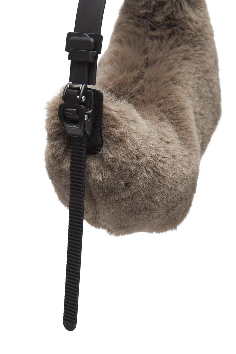 Innerraum Berlin OBJECT HM0 MICRO HALF MOON BAG WARM GRAY FAUX FUR + BLACK MATT