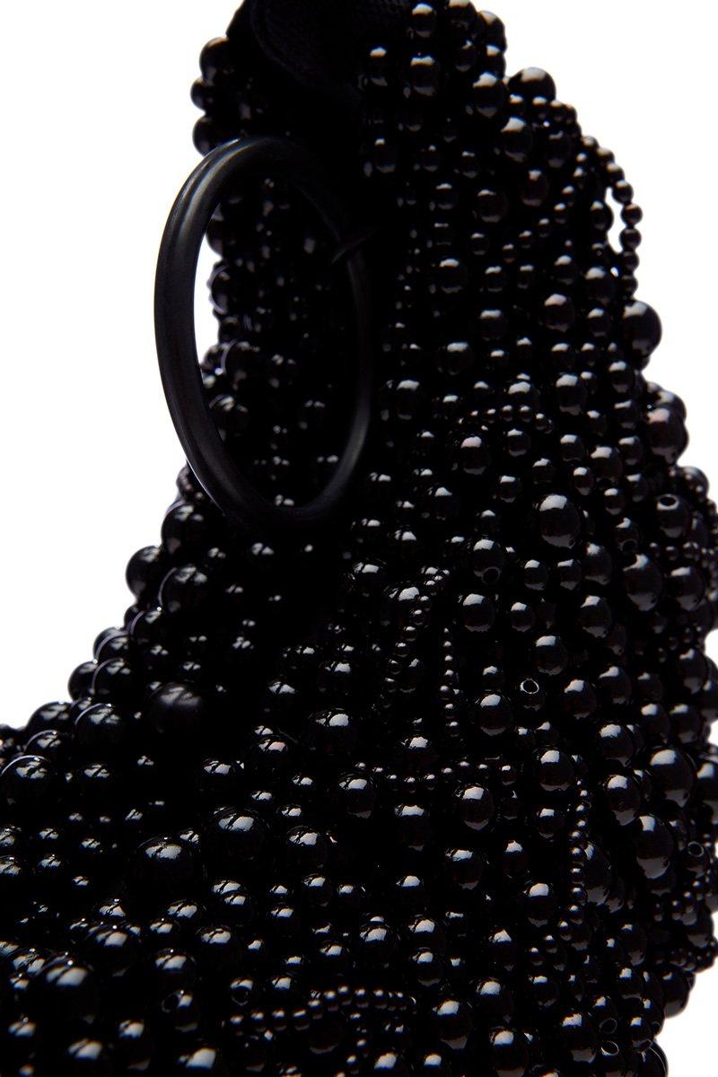 Innerraum Berlin OBJECT HM0 SMALL PEARLS HANDBAG BLACK SHINY + BLACK MATT