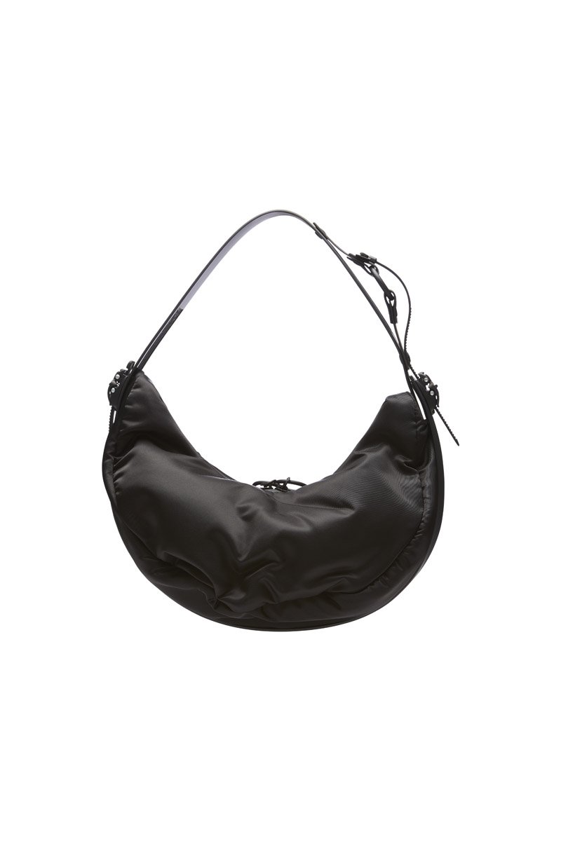 innerraum berlin OBJECT HM2 SMALL HALF MOON BAG BLACK - PUFFY BOMBER NYLON + BLACK MATT